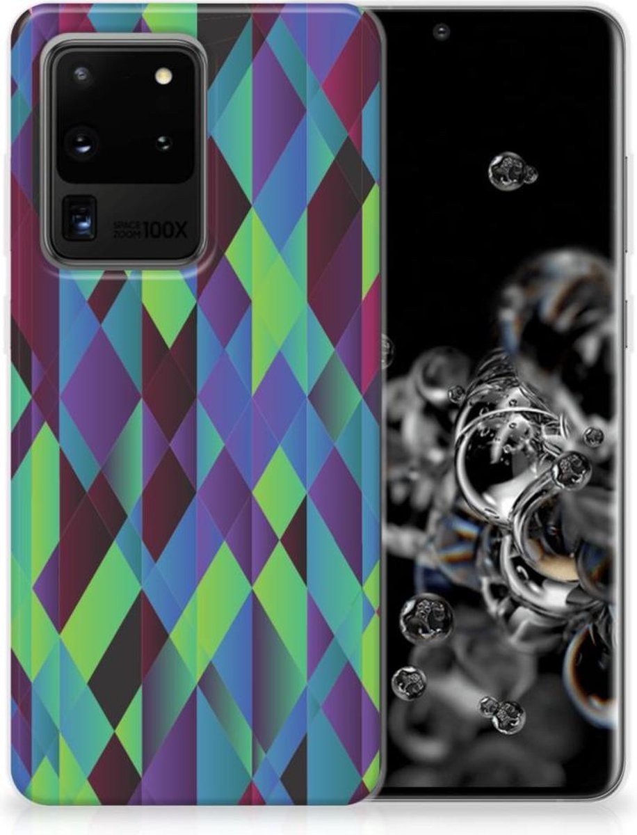 Samsung Galaxy S20 Ultra TPU Hoesje Abstract Green Blue