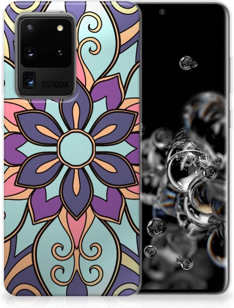 Samsung Galaxy S20 Ultra TPU Case Purple Flower