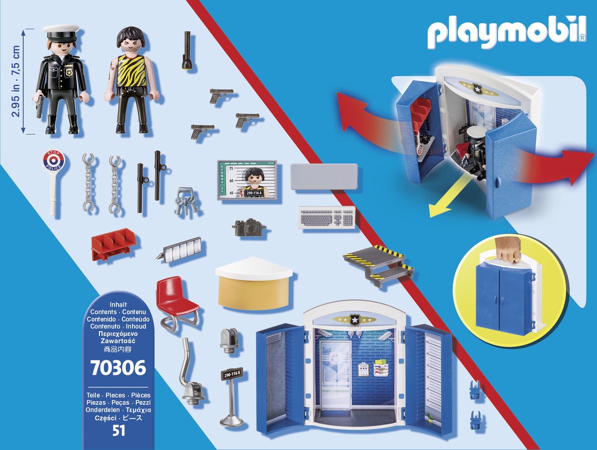 statisch Onbekwaamheid paspoort Playmobil City Action Speelbox Politiestation (70306) | bol.com
