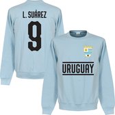 Uruguay Suarez 9 Team Sweater - Licht Blauw - M