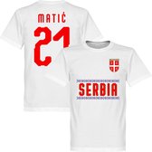 Servië Matic 21 Team T-Shirt - Wit - XS