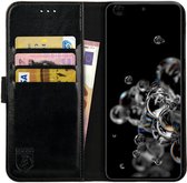 Rosso Element Book Case Wallet Hoesje Geschikt voor Samsung Galaxy S20 Ultra | Portemonnee | 3 Pasjes | Magneetsluiting | Stand Functie | Zwart