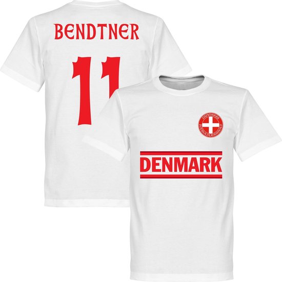 Denemarken Bendtner 11 Team T-Shirt - Wit - S