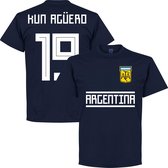 Argentinië Kun Aguero 19 Team T-Shirt - Navy - XXXL