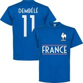 Frankrijk Dembele 11 Team T-Shirt - Blauw - XL