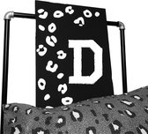 Tekstbord kinderkamer leopard met de letter D