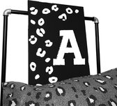 Tekstbord kinderkamer leopard met de letter A