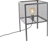 QAZQA cage - Industriele Tafellamp - 1 lichts - H 45 cm - Grijs - Industrieel - Woonkamer | Slaapkamer