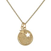 Lauren Sterk Amsterdam ketting munt open sterretje - verguld goud - extra coating