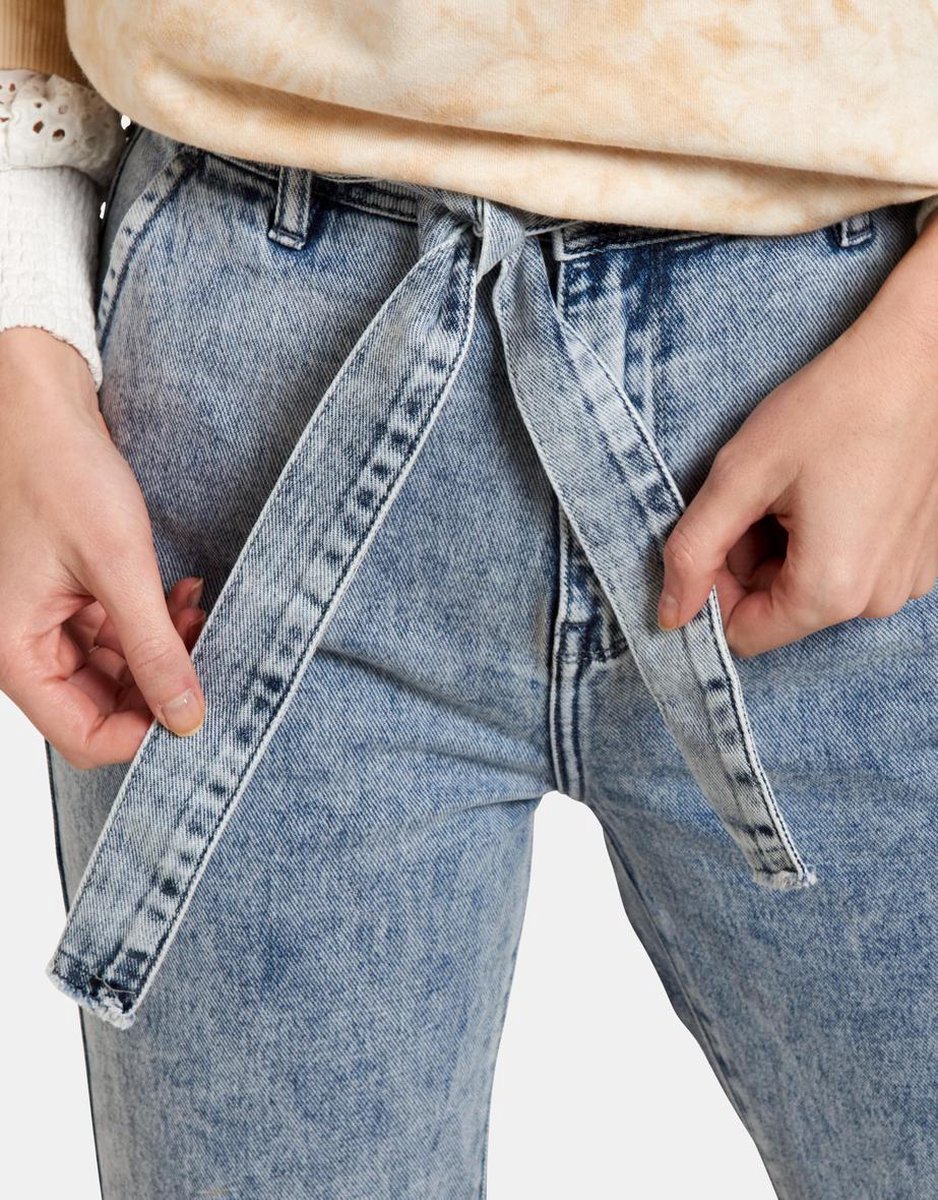 Eksept Snowy Paperbag Jeans - Dames - Mediumstone | bol