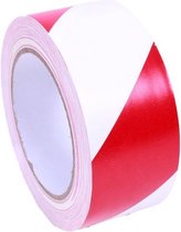 Afzet tape - 50 mm x 30 meter - Rood/wit