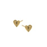 Lauren Sterk Amsterdam - oorbellen gevouwen hartje mini - goud verguld - extra coating - valentijn - liefde