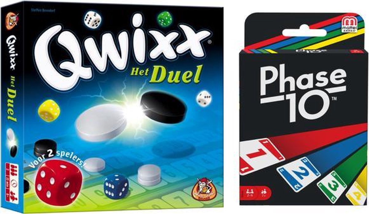 Spelvoordeelset Qwixx Het Duel & Phase 10 - Kaartspel