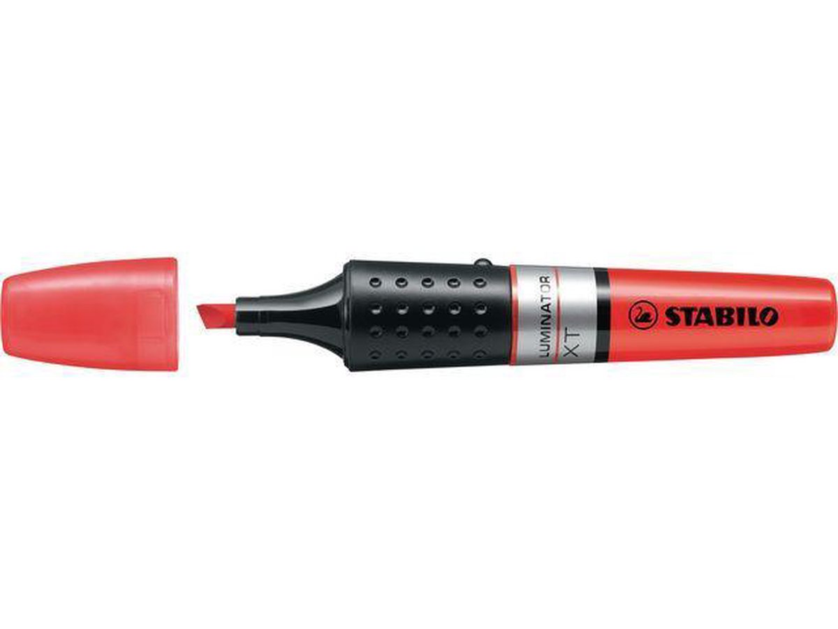 STABILO LUMINATOR - Markeerstift - Rood - Extra Grote Inkttank - Doos Met 5 Stuks