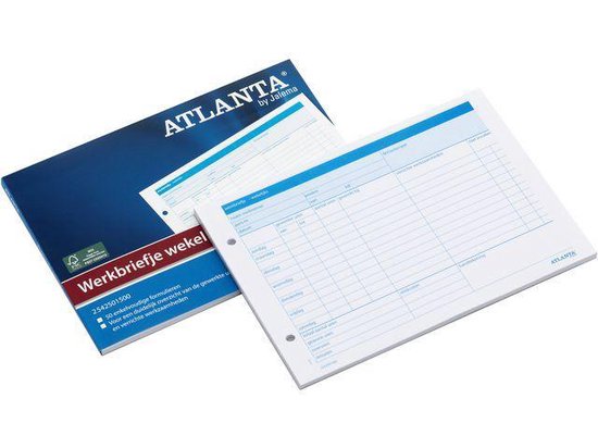 Djois Werkbriefje Atlanta - Wekelijks, A5, 50 vel, 2-gaats perforatie
