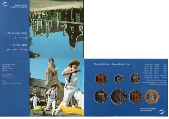 Thumbnail van een extra afbeelding van het spel Nederland Jaarset Munten 1998 FDC - Noord-Holland