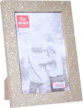 5x Champagne glitter fotolijsten/fotoframes 13 x 17 cm - Fotolijstjes/fotoframes - Geschikt voor foto formaat 10 x 15 cm - Woonaccessoires/woondecoraties