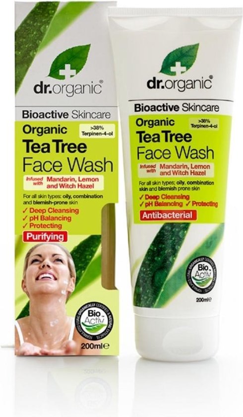 dempen Overtuiging tanker Dr. Organic Bioactive Organic Tea Tree Face Wash 200 Ml | bol.com