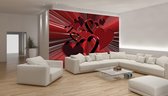 Red Heart Abstract Photo Wallcovering