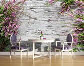 Flowers Wood Photo Wallcovering