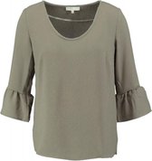 Signe nature structure tuniek blouse 3/4 mouw khaki army van stevig polyester stretch - Maat 36