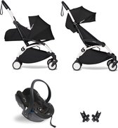 Babyzen YOYO² buggy COMPLEET / FULL SET 0+ en 6+ zwart frame wit incl. YOYO² BeSafe autostoel zwart