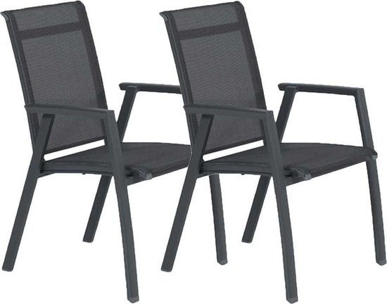 Santana dining tuinstoel donker grijs - 2 stuks