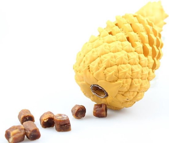 CoazyPet Honden Speelgoed Ananas Snackbal – Geel - L - Snoepbal – Voerbal - Hondenspeeltjes