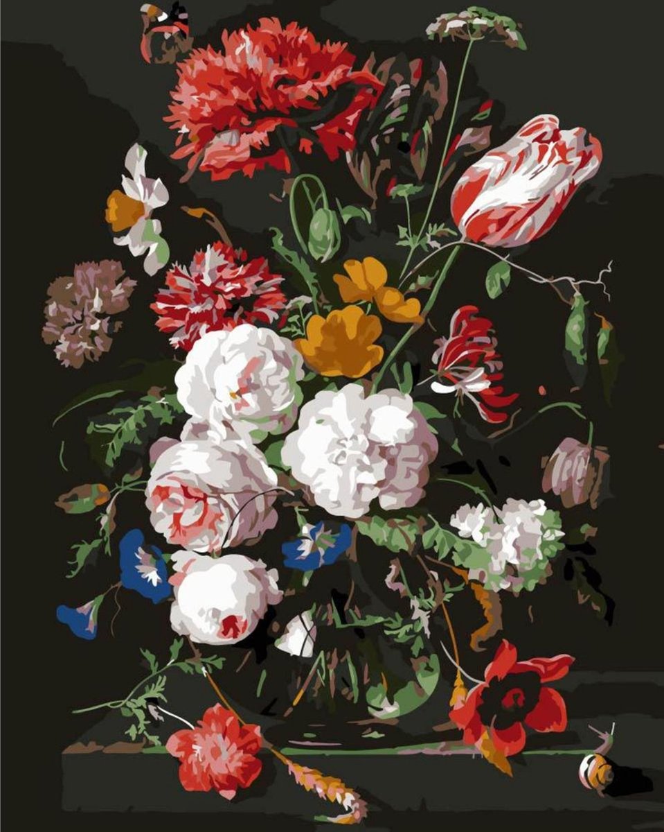 SEOS Shop ® Diamond Painting Volwassenen - Diamond Painting Kinderen - Diamond Painting Pakket Volledig - Bloemen in Vaas - 40x50 cm — afbeelding 2