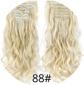 Clip In Extensions kleur 88 ash blond golvend bodywave 55cm 140gram 100%Thermofibrehair NIEUW