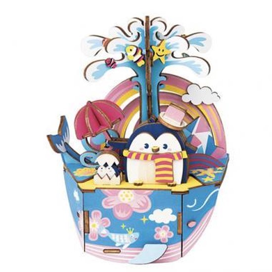 Robotime - Muziekdoos - DIY - 3D - Ocean Park - Houten Modelbouw van Robotime — afbeelding 3