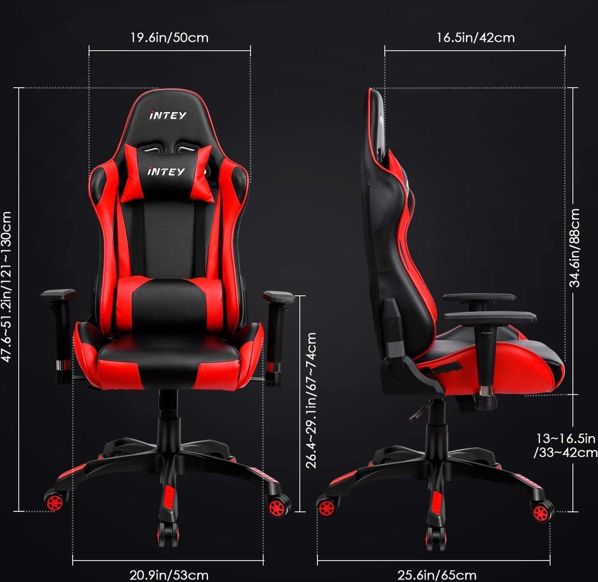 Intey Gamestoel Ergonomisch Bureaustoel Verstelbaar