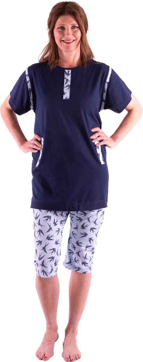 Dames dessin hansop | Ritssluiting | Pyjama | Topkwaliteit | Marine | M