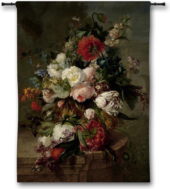 Foto: Wandkleed stilleven met bloemen harmanus uppink 90x110 cm