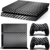 Playstation 4 Sticker | PS4 Console Skin | Black Carbon | PS4 Black Carbon Sticker | Console Skin + 2 Controller Skins