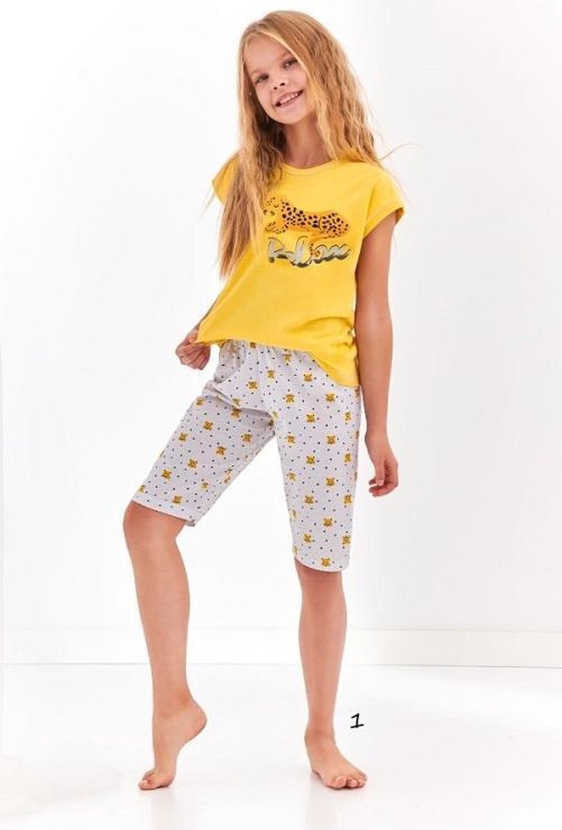 Taro Short Pyjama Amelia. Maat: 116 cm / 6 jaar Geel - multi
