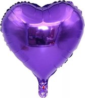 Folieballon hart | Paars | 18 inch | 45 cm | DM-products
