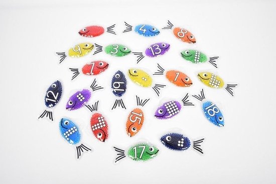 Afbeelding van het spel Regenboog Nummer Gel Vissen - Set van 21