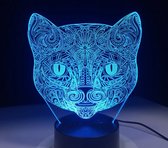 Lamp KAT. Mandala lamp kat. Lamp Mandala beeld 7-kleurig.