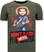 Stoere T-shirt Mannen - Bloody Chucky Angry Print - Groen