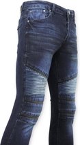 Heren Biker Jeans - Skinny Spijkerbroek - 3026 - Blauw