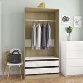 Kledingkast Garderobe Wit Bruin (Incl LW Anti Kras Vilt) / kleding garderobe kast / Klerenkast garderobe / Kleding kast