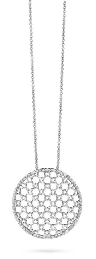 Velini jewels -P6494W -Hanger+Ketting -925 Zilver gerodineerd -Cubic Zirkonia