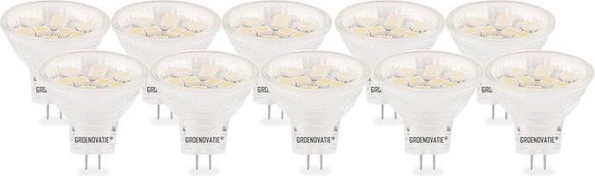 Groenovatie LED Spot - 2W - GU4 / MR11 Fitting - Warm Wit - 35mm - 10-Pack