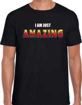 I am just amazing fun t-shirt zwart voor heren M