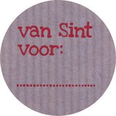 stickers Sinterklaas Kraft Rood beschrijfbare naamstickers cadeaustickers cadeau inpakken sluitzegels 12 stuks
