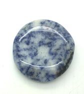 Blauw kwarts pocketstone handsteen 4 cm edelsteen helpt bij hoofdpijn