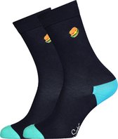 Happy Socks Embroidery Hamburger Sock - Unisex - Maat: 41-46