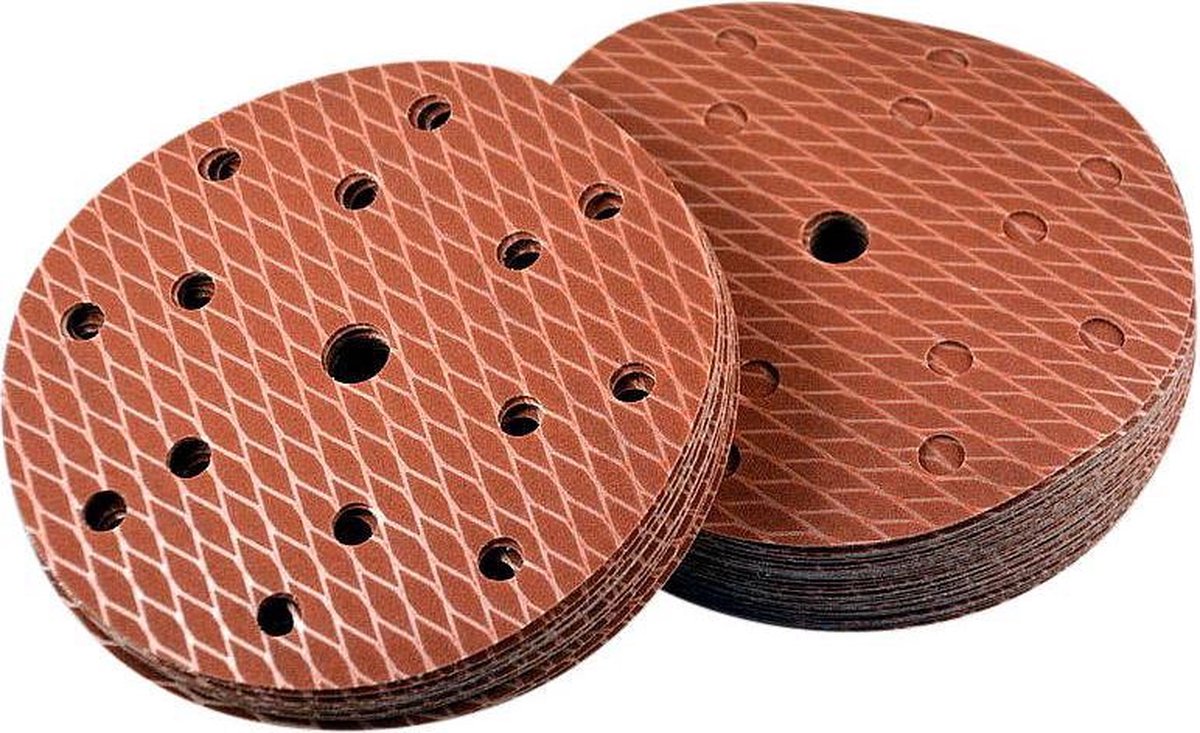 Rhombic schuurpapier disc - 15 gaten - P 400 - 100 stuks - onscheurbaar - duurzaam - schuren auto's, boten, hout enz.