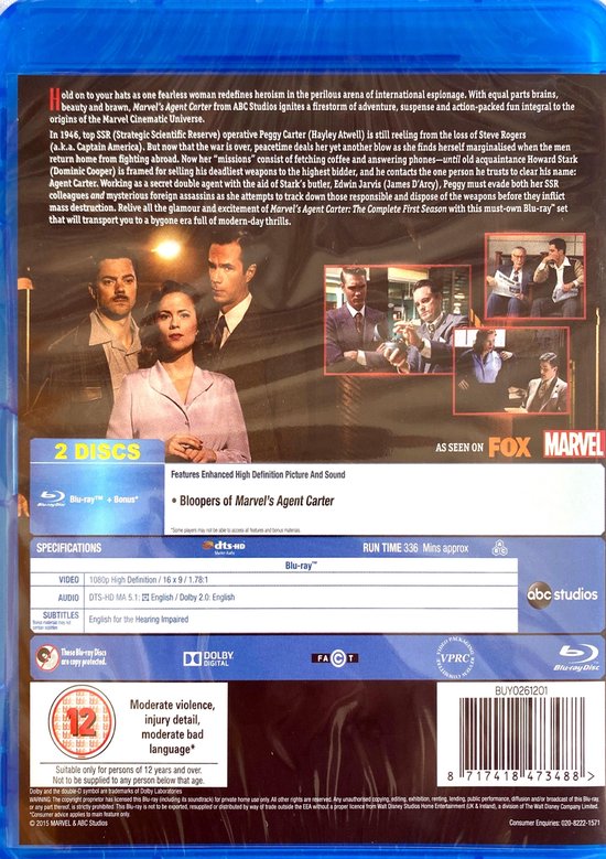 Marvel S Agent Carter Season 1 Blu Ray Blu Ray Dvd S Bol Com